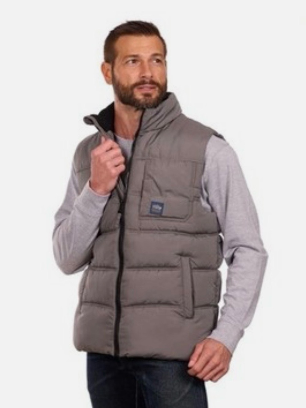 Bass Creek Outfitters Men's Puffer Jacket Size XL Smoke Gray Quilted Insulated